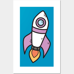 Rocket Cartoon Posters and Art